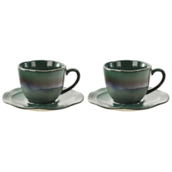 OMBRES GREEN GREY KOMPLET FILIŻANEK 2+2 200ml