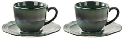 OMBRES GREEN GREY KOMPLET FILIŻANEK 2+2 200ml