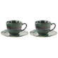 OMBRES GREEN GREY KOMPLET FILIŻANEK 2+2 200ml