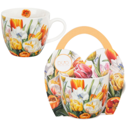TULIPANY KUBEK 460ml + OPAKOWANIE Z RĄCZKĄ