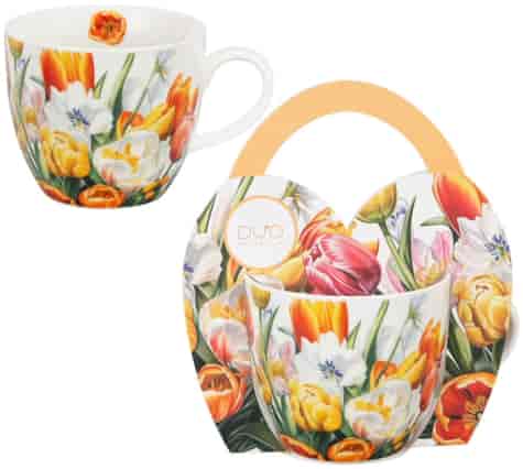 TULIPANY KUBEK 460ml + OPAKOWANIE Z RĄCZKĄ