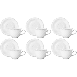 AMBER KOMPLET FILIŻANEK 6+6 280ml SILVER