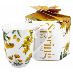 KWIATY ŻÓŁTE KUBEK VINTAGE W PUDEŁKU 460ml