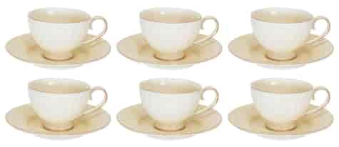 VANESA CREAM KOMPLET FILIŻANEK 6+6 230ml