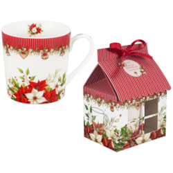 BN CHRISTMAS FLOWER KUBEK 400ml + OPAK DOMEK