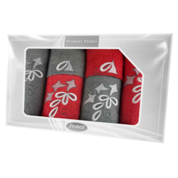 GIFT VI KPL RĘCZNIKÓW 6EL CZERWONY/SZARY 15