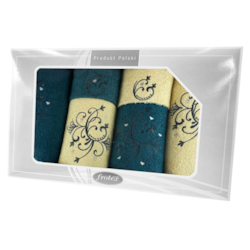 GIFT VI KPL RĘCZNIKÓW 6EL KREMOWY/SZMARAGDOWY 10