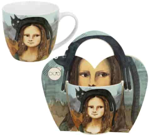 KOCI ŚWIAT MONA LISA KUBEK 460ml + OPAK Z RĄCZKĄ