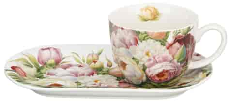 PIWONIE FILIŻANKA ZE SPODKIEM 1+1 450ml ŚNIADANIE