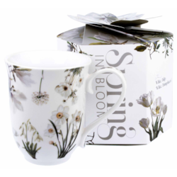 KWIATY BIAŁE KUBEK VINTAGE W PUDEŁKU 460ml