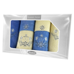 GIFT VI KPL RĘCZNIKÓW 6EL KREMOWY/NIEBIESKI 06