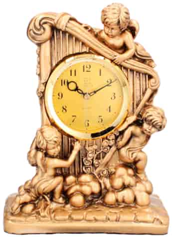 ZEGAR KOMINKOWY ANIOŁKI Z HARFĄ Z3511G h-27,5cm